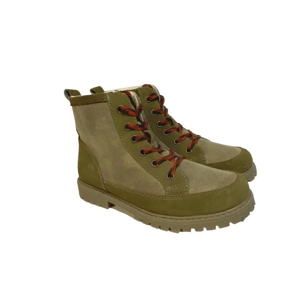 DayFive Ridge Faux‎ Suede Lace Up Fleece Lined Brown Boots Kids' Size 4